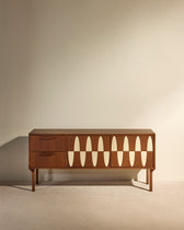 Modern Ecailles sideboard Maison Sarah Lavoine Walnut Rattan pith 160 cm 75 cm 1