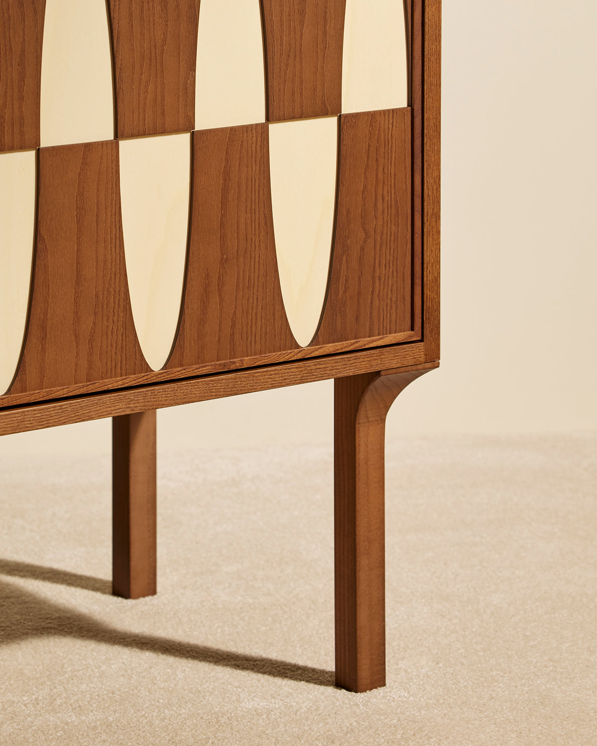 Modern Ecailles sideboard Maison Sarah Lavoine Walnut Rattan pith 160 cm 75 cm 5