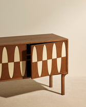 Modern Ecailles sideboard Maison Sarah Lavoine Walnut Rattan pith 160 cm 75 cm 3
