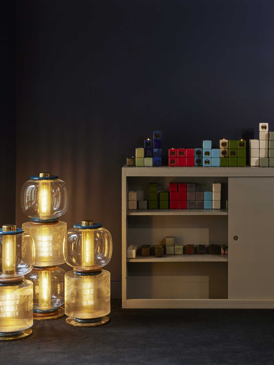 Lampadaire Loulou - Bleu Minuit design Maison Sarah Lavoine Bleu Minuit Verre   3