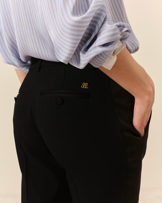 Pantalon de smoking Claude court - Noir