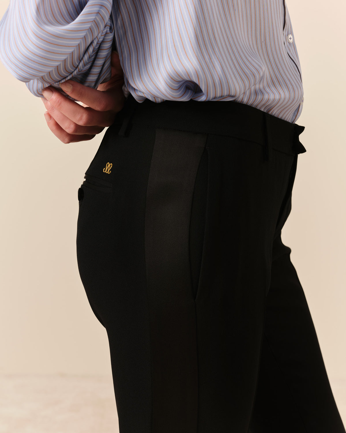 Claude Short Tuxedo Pants - Black