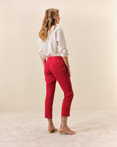 Pantalon de smoking court Claude - Rouge