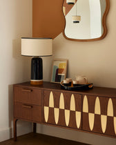 Modern Ecailles sideboard Maison Sarah Lavoine Walnut Rattan pith 160 cm 75 cm 7