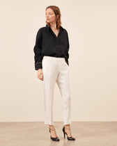 Pantalon Smoking Claude Court - Blanc fluide, chic Maison Sarah Lavoine Blanc Acetate    1