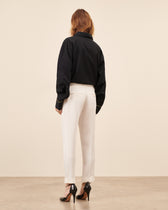 Pantalon Smoking Claude Court - Blanc fluide, chic Maison Sarah Lavoine Blanc Acetate    2