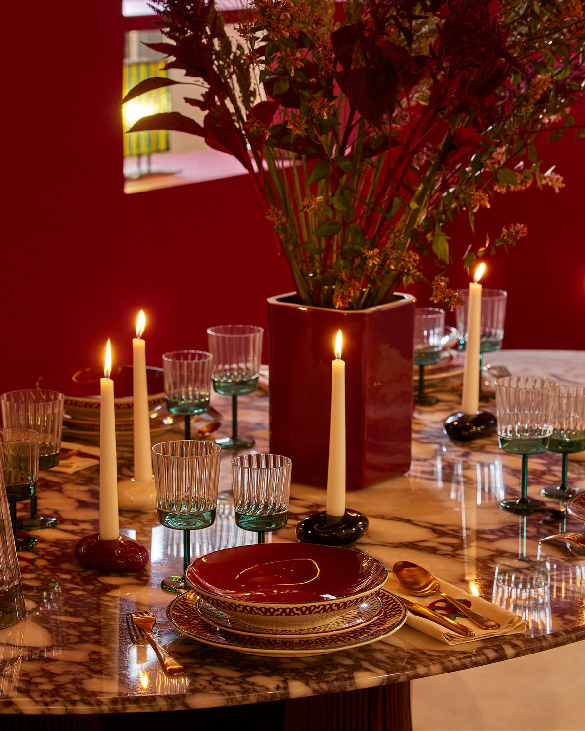 Table Haute Riviera - Marbre rouge