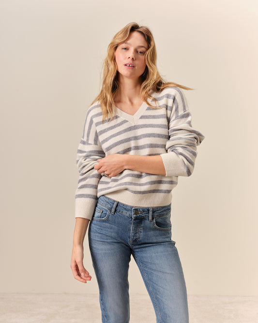 Pull Rivoli - Ecru/Gris Chiné