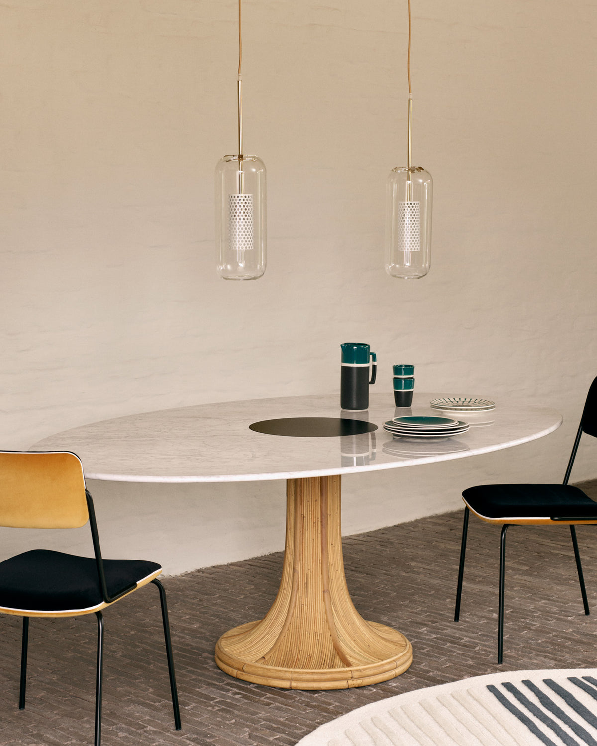 Table Riviera - Naturel / Marbre Blanc