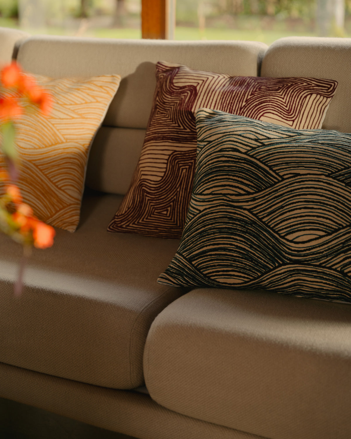 Coussin Onda  - Ocre rectangulaire