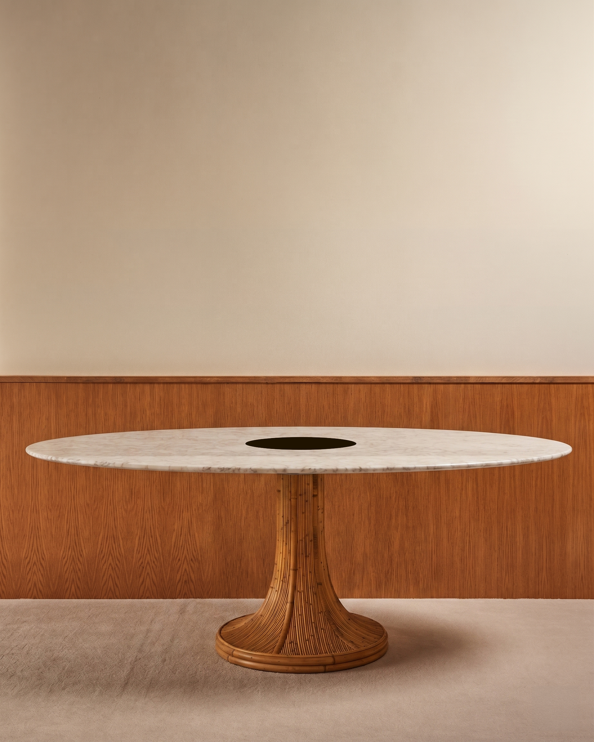 Riviera Table - Natural / White Marble